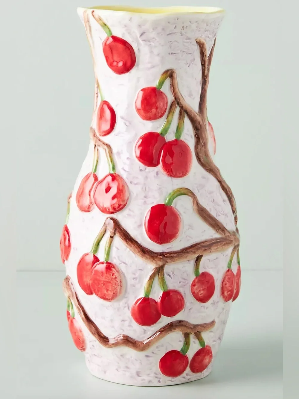 Anthropologie Nathalie Lete Nature Nurture Large Vase🔥Blackbird and cherries